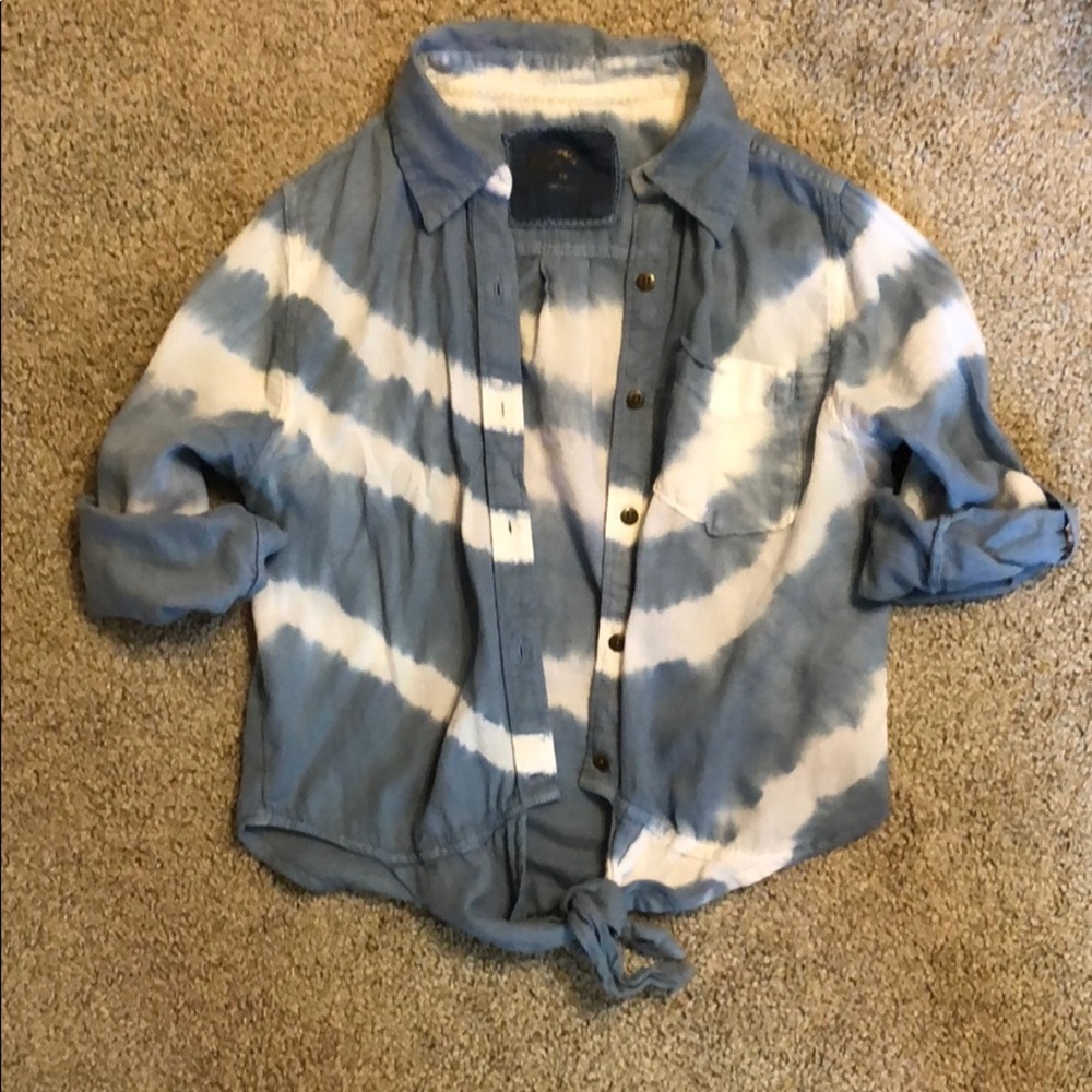 Arizona button down crop top with tie